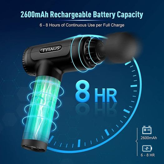 Muscle Massage Gun,TYIAUS Massage Gun Deep Tissue,30 Speeds Powerful Percussion Massager,Portable Muscle Gun,6 Massage Heads,LCD Touch Screen, Handheld Body Massager for Muscle Pain Relief,Relax (FREE POSTAGE)