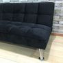 Black Velvet 3Seater Sofa Bed Image 3