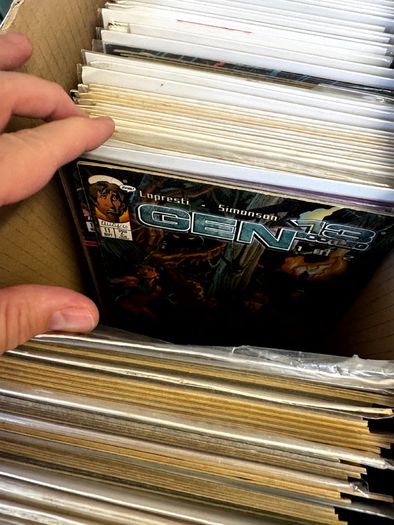Image Long Comic Box w 275 comics for Sale