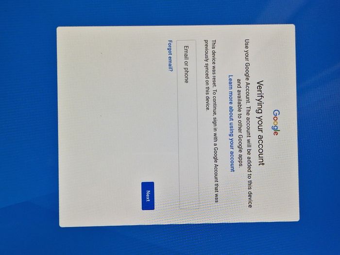 Lenovo 10.1 inch Tablet, Blue, Model TB-X103F FRP Google locked