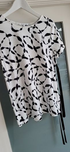 HELMUT LANG monochrome side ties tee Sz S (Fit 8-10UK) - Rrp 225 (New)