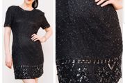 Black sequin and beaded vintage dress