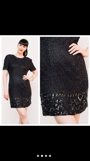 Black sequin and beaded vintage dress