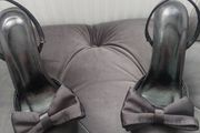 black satin heels (free postage)