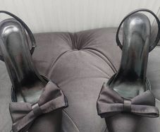 black satin heels (free postage)