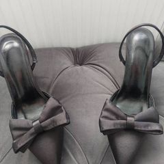 black satin heels (free postage)