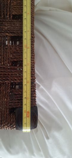 Cottagecore / farmhouse style vintage rush double stool bench