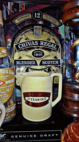 Vintage Chivas Regal whisky pub mirror and jug