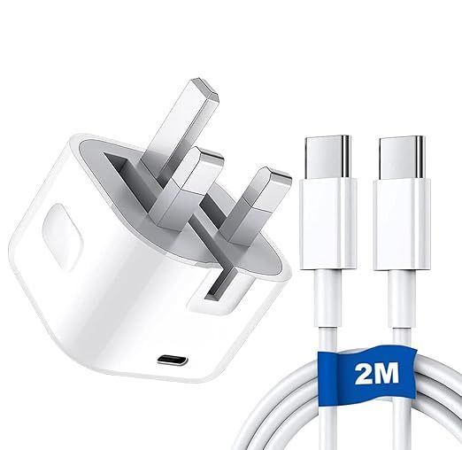 iPhone 16 15 Charger, 20W USB C Charger Plug, with 2M Fast Charging Cable, Fast Charger Plug for iPhone 16/15/15 Plus/15 Pro/15 Pro Max,iPad Air 5/4