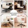 Velvet Desk Chair with Gravity Brake Wheels, Height Adjustable & Cross Legged Chair, Wide Padded Seat Swivel Computer Chair for Home/Office, Supports 136KG Image 4
