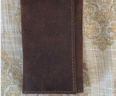 Brown leather key ring holder case - brand new