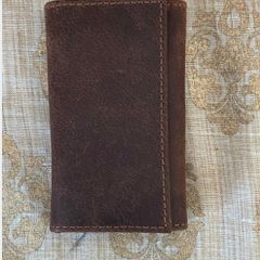 Brown leather key ring holder case - brand new