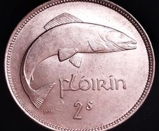 #869 - Ireland - 1940 - Silver Florin - Scratches - KM.15