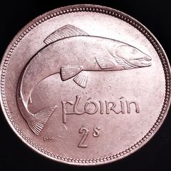 #869 - Ireland - 1940 - Silver Florin - Scratches - KM.15
