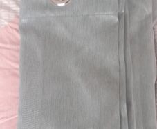 Duck egg bluey/green curtains as new heavy lined .Ring top .Size 66x72 " Faux silk .Not getting the real colour in pics .