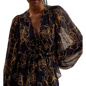 Ted Baker Kazuko Floral Navy Blouse