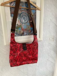 Orla Kiely ladies raspberry crossbody bag