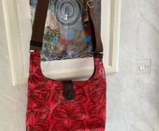 Orla Kiely ladies raspberry crossbody bag