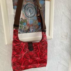Orla Kiely ladies raspberry crossbody bag