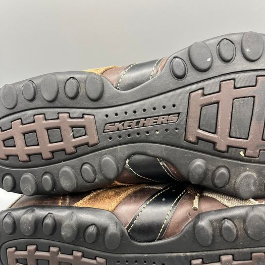 Skechers Mens 10 EU 45 Relaxed Step Brown Leather Casual Walking Shoes