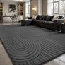 Rugs Living Room 160x230cm,3D Semicircular pattern Grey Area Rugs for Bedroom,Extra Large Rugs for living room,Machine Washable Image 5
