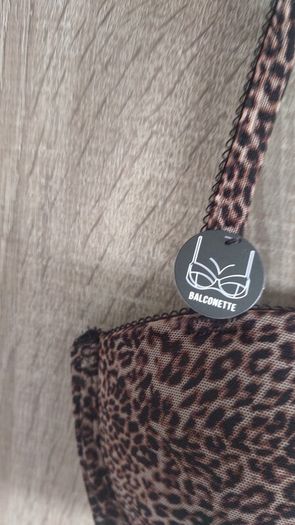 Balconette animal print bra 75