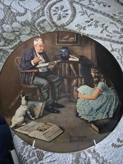Vintage Norman Rockwell The storyteller ceramic plate 1984