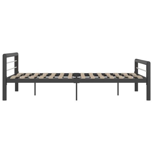 Bed Frame Grey and White Metal 180x200 cm