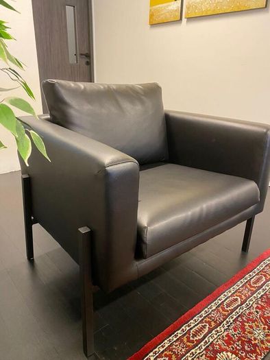 Ikea Black Armchair faux leather