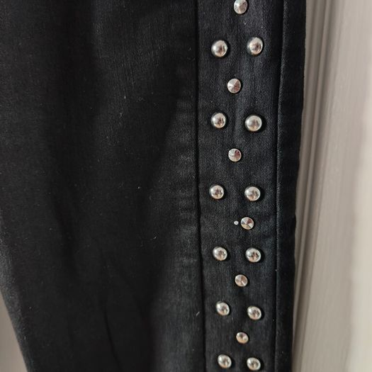 Black Studded High waisted stretchy jeans, H&M, size 36