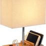 USB Bedside Table Lamp, HHome Plus Desk Lamp with 3 USB Charging Ports and Phone Charge Dock, Wood Charging Station and Organizer, Perfect Light for Bedroom, Guest Room, Living Room, Office Image 2