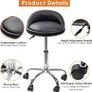 Black Adjustable Swivel Rolling Cushion Tattoo Massage Hydraulic Salon Stool with Back,5 Wheels (FREE SHIPPING) Image 5