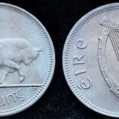 [#795] - Ireland 1968 | 1 Shilling | 1s | Bull | KM.14a | MS