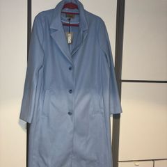 River Island Blue single breasted longline coat