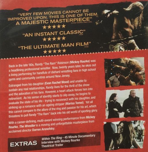The Wrestler [2008] Mickey Rourke, Marisa Tomei & Evan Rachel Wood [Movie DVD]