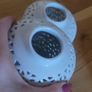 White Open Latticework Design China Vases x2 Image 5