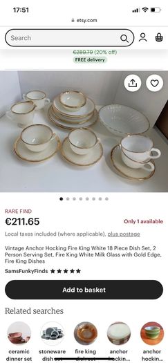 American milk white tea service, PRICE DROP