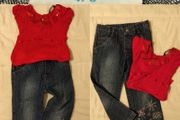 Oomph Blue Jeans And Red Top