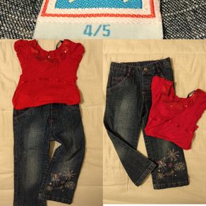 Oomph Blue Jeans And Red Top