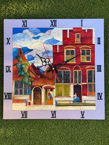 Hand made stained glass wall clock