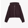 Fab Zara Dark Burgundy Suede Effect Hoodie Jacket and Matching Wide Leg Trousers Co Ord   UK 14 Image 8