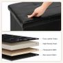 End of Bed Storage Bench,Folding Ottoman Seat Rest,Large Toy Chest Box Faux Leather Footstool for Living Room,Black,110x38x38cm Image 4