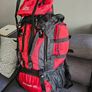 90 L Hiking backpack. Trekking backpack. Camping backpack. Red. Image 3