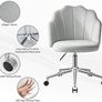 Vanity Chair for Dressing Table with Wheels, Boucle Chair for Bedroom, Swivel Armchair for Home, Height Adjustable&Easy Assembly, Grey Image 3