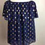 Navy blue & gold print chiffon off shoulder blouse top BNWTS size 12 including postage Image 5