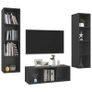 3 Piece TV Cabinet Set Grey Chipboard Image 3