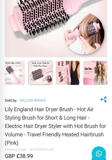 Hair dryer brush Lily England