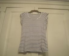 Navy/White Striped T-Shirt.