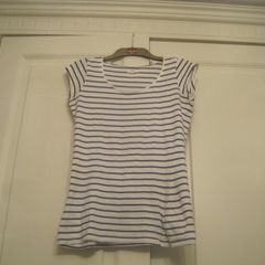 Navy/White Striped T-Shirt.