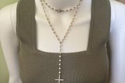 Gold tone Cross Beaded Nexklace